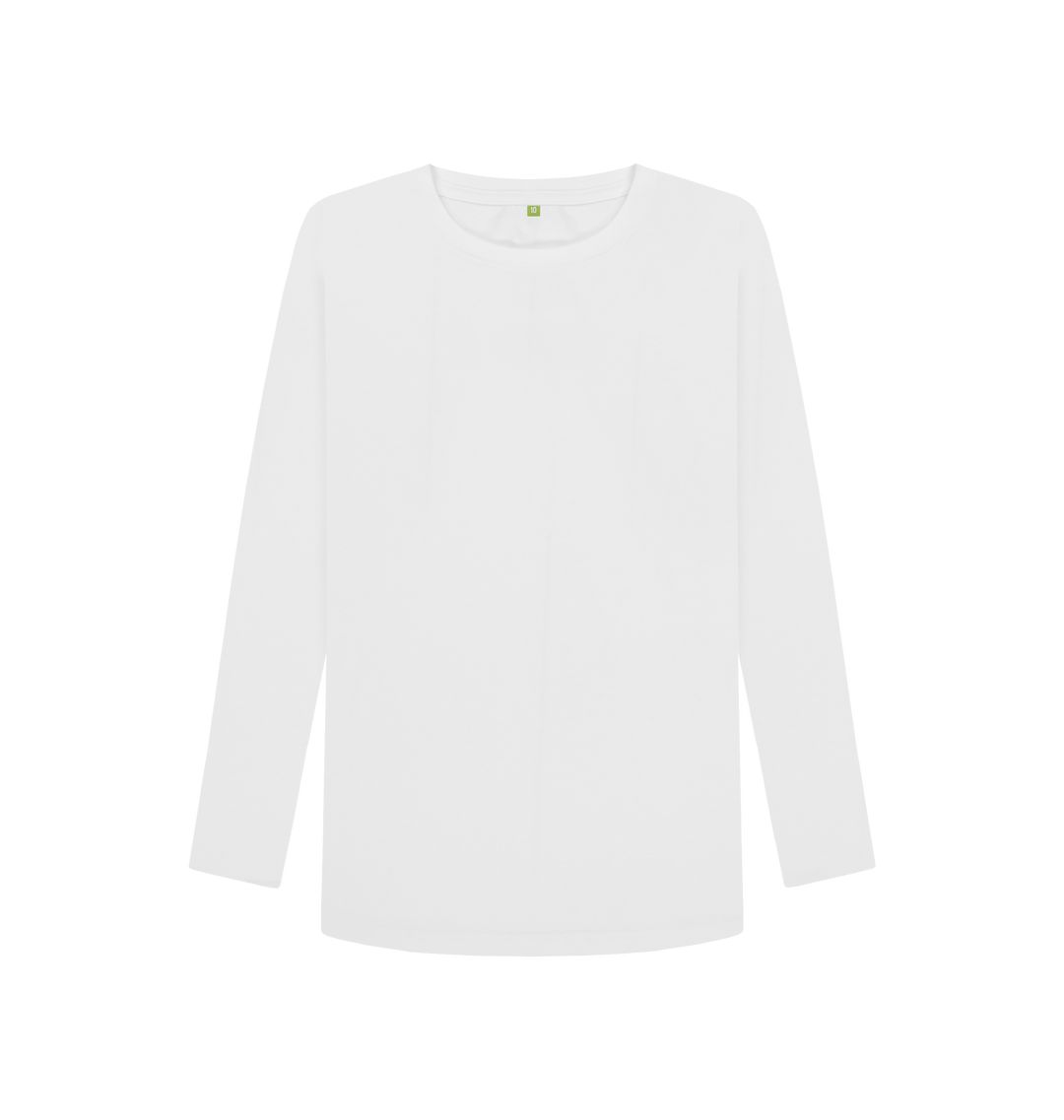 White Women's Plain Long Sleeve T-shirt